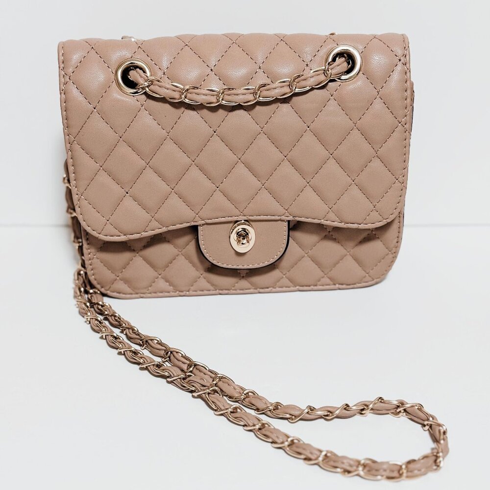 2 in 1 Quilted Mini Flap Shoulder | Crossbody Bag – Sleek Faux Leather
